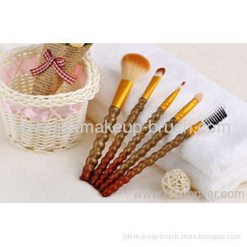 Beauty 5pcs Portable Makeup Brush Set With Pouch, Oem /odm Are Available 